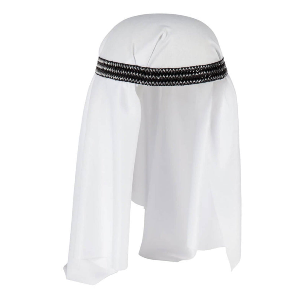 Arab Headpiece Deluxe Band White Sheik Hat Fancy Dress