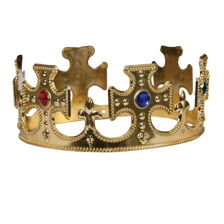 Adults Gold Crown King Queen Jewels Medieval Fancy Dress