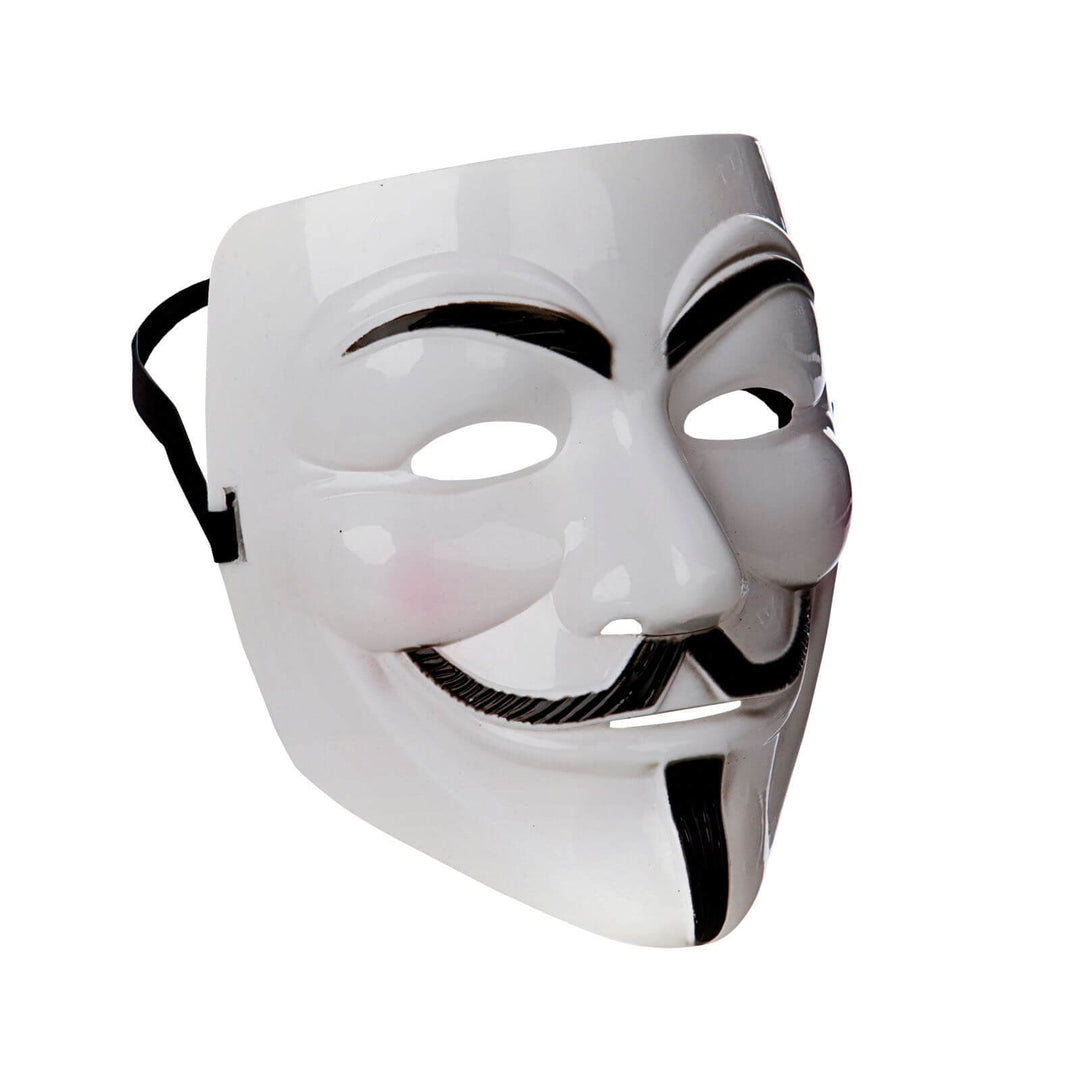 White Anonymous Mask Hacker Guy Fawkes Fancy Dress