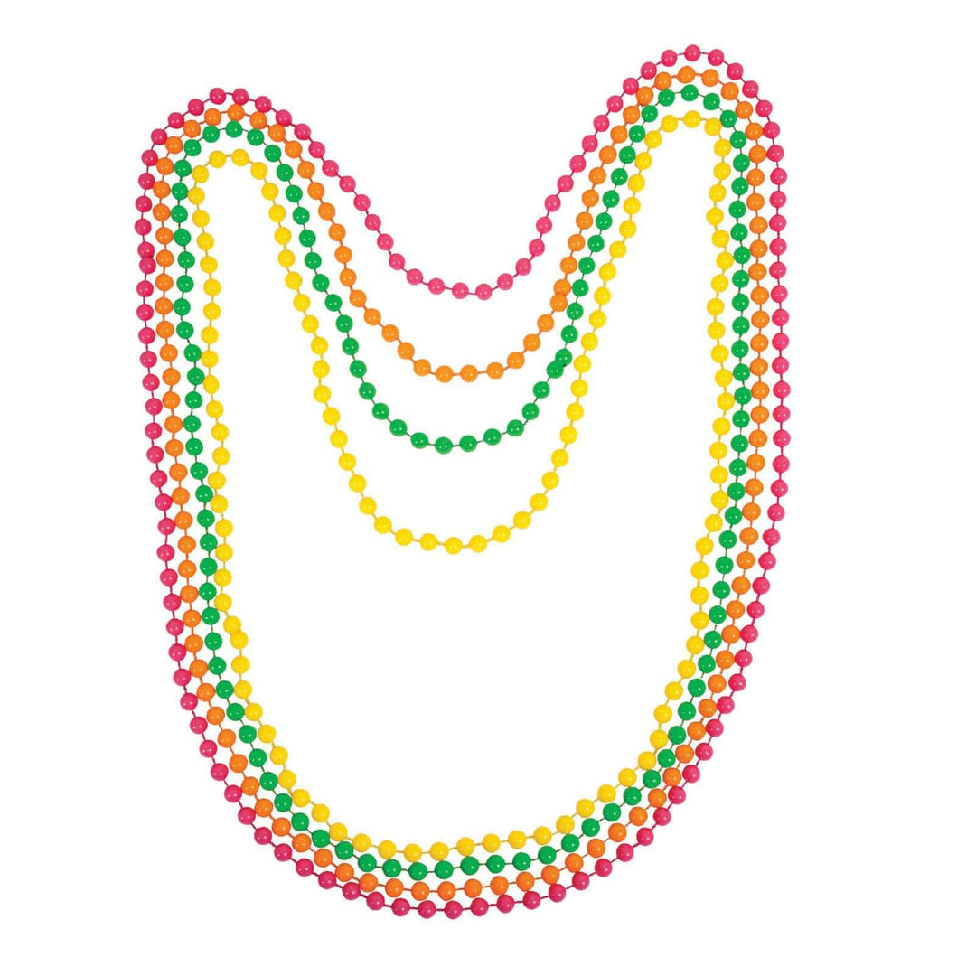 80s 4 Piece Neon Beads Set Coloured Necklaces