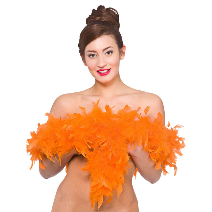 Fluffy Feather Boa Flapper Dance Burlesque Hen Night 1.7m Orange