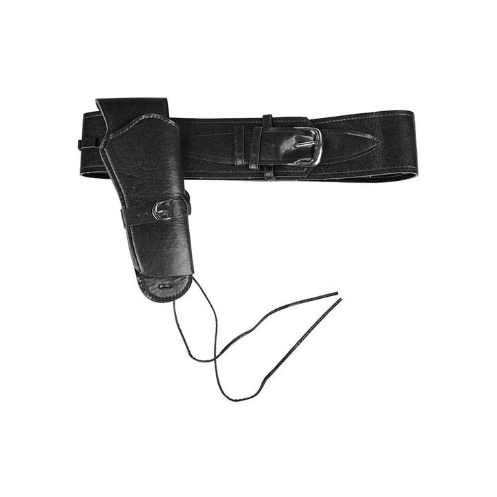 Black faux leather holster for fancy dress cowboy costumes