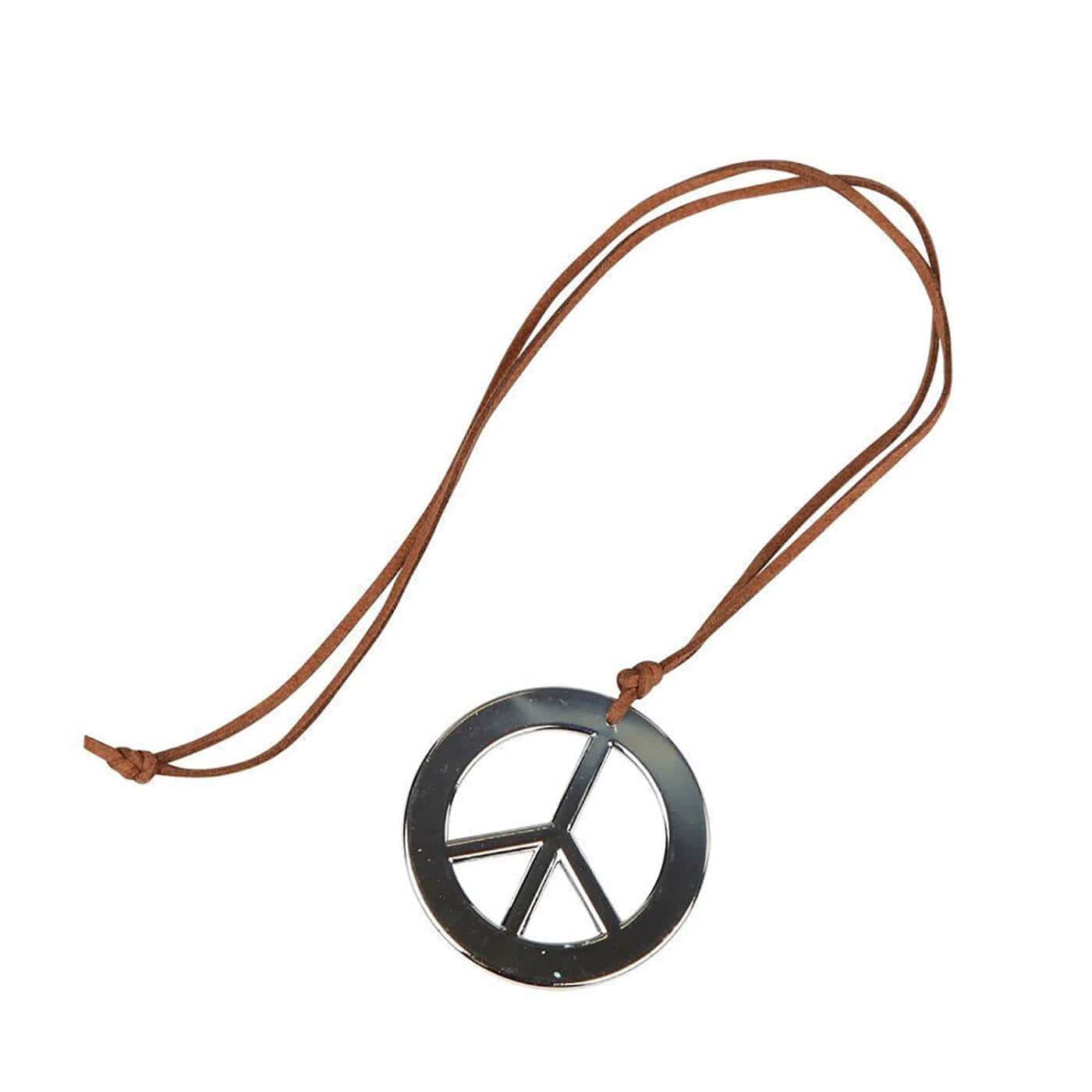 Buy Hippie Peace Sign Necklace Silver Metal CND 60s | XS Stock – XS ...