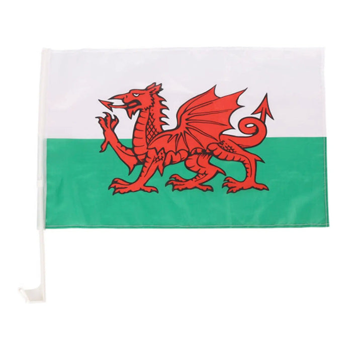 National flag of wales with welsh red dragon