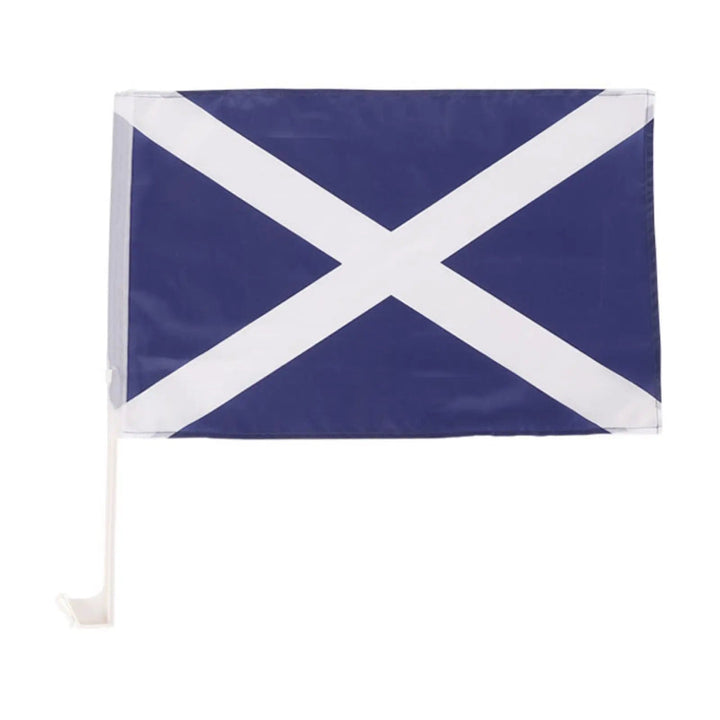 National flag of Scotland with white cross on a blue background