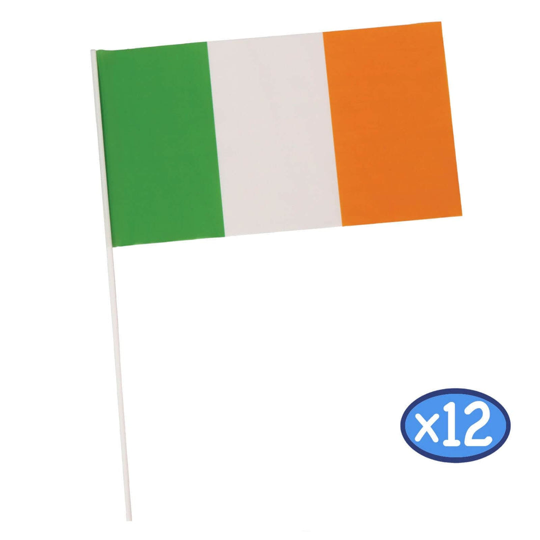 Pack of 12 Hand Flags 30x17cm National Sports Royal Street Party Ireland