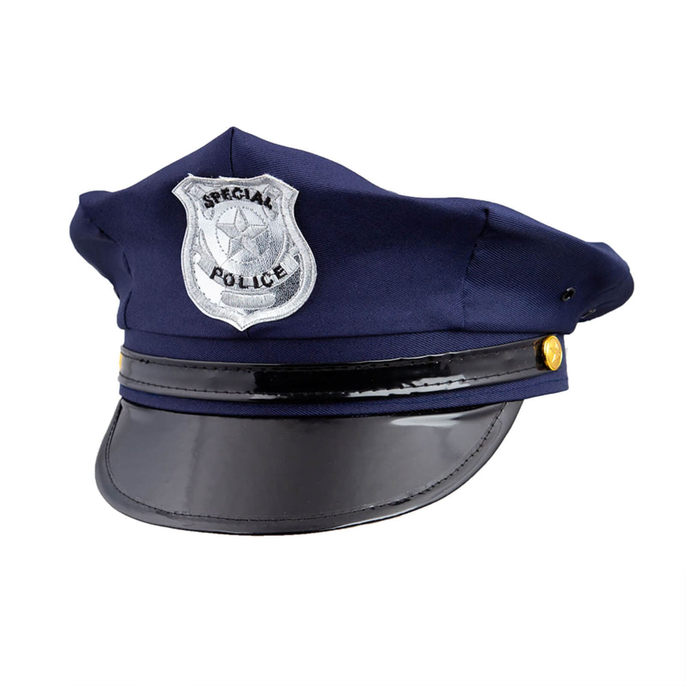 Adults American Cop Hat Police Officer Blue Cap Fancy Dress Accessory