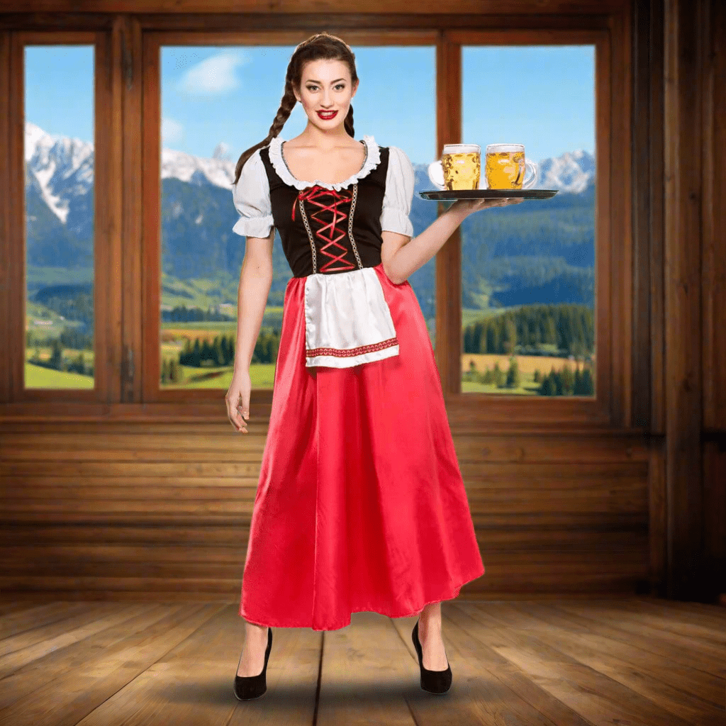 Womens Bavarian Beer Wench Fancy Dress Halloween Costume