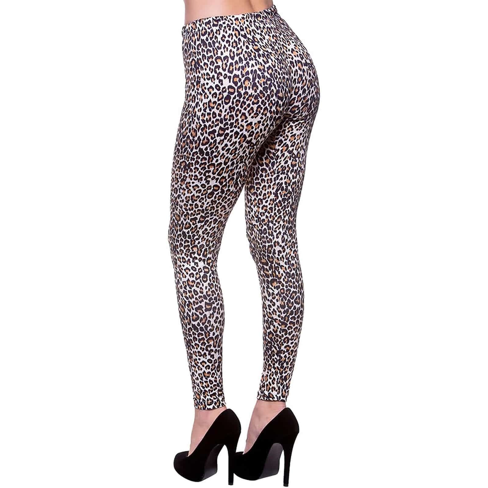 Buy 80s Leopard Leggings Big Cat Animal Print Disco Dancer | XS Stock ...