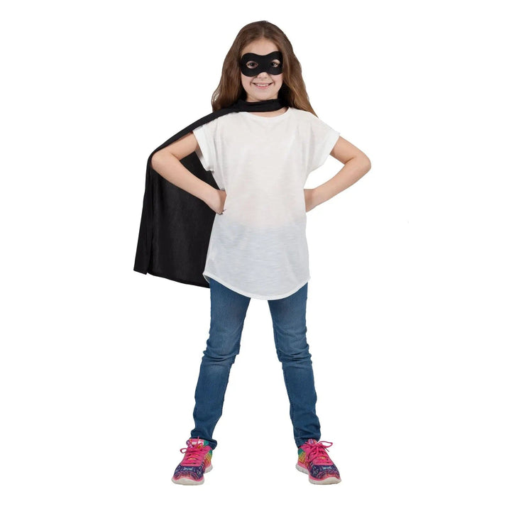 Kids Super Hero Cape & Mask Set Boys Girls Fancy Dress