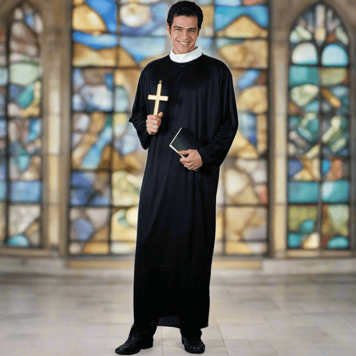 Mens Priest Father Minister Costume in Church Scene