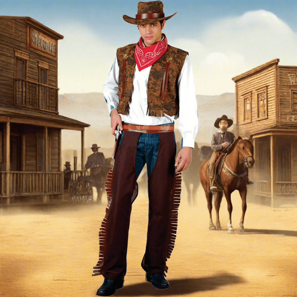 Mens Western Cowboy Fancy Dress in the Wild Wild West