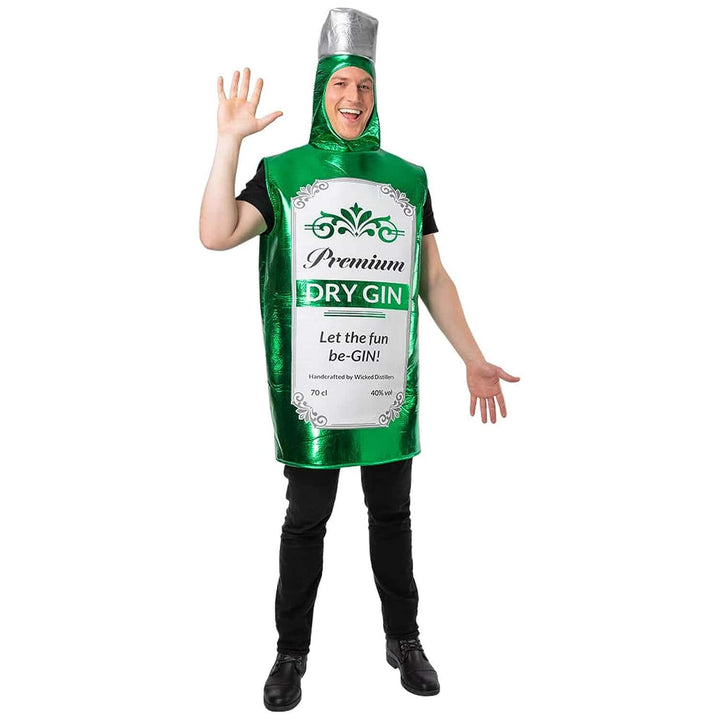 Funny Bottle Of Gin Adults Novelty Fancy Dress Costume One Size