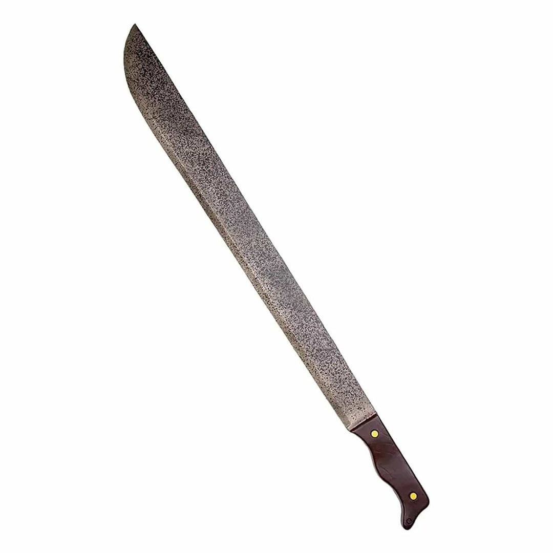 Large fake machete knife with wooden effect handle Halloween costume prop