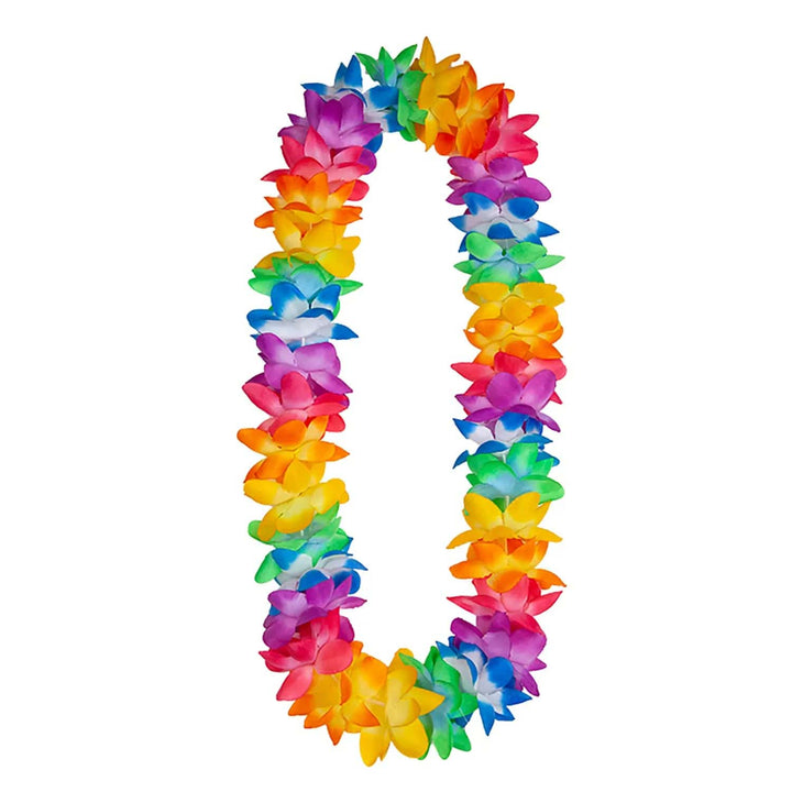 Tow tone rainbow cooured petal flower garland, Hawaiian lei for fancy dress and beach parties