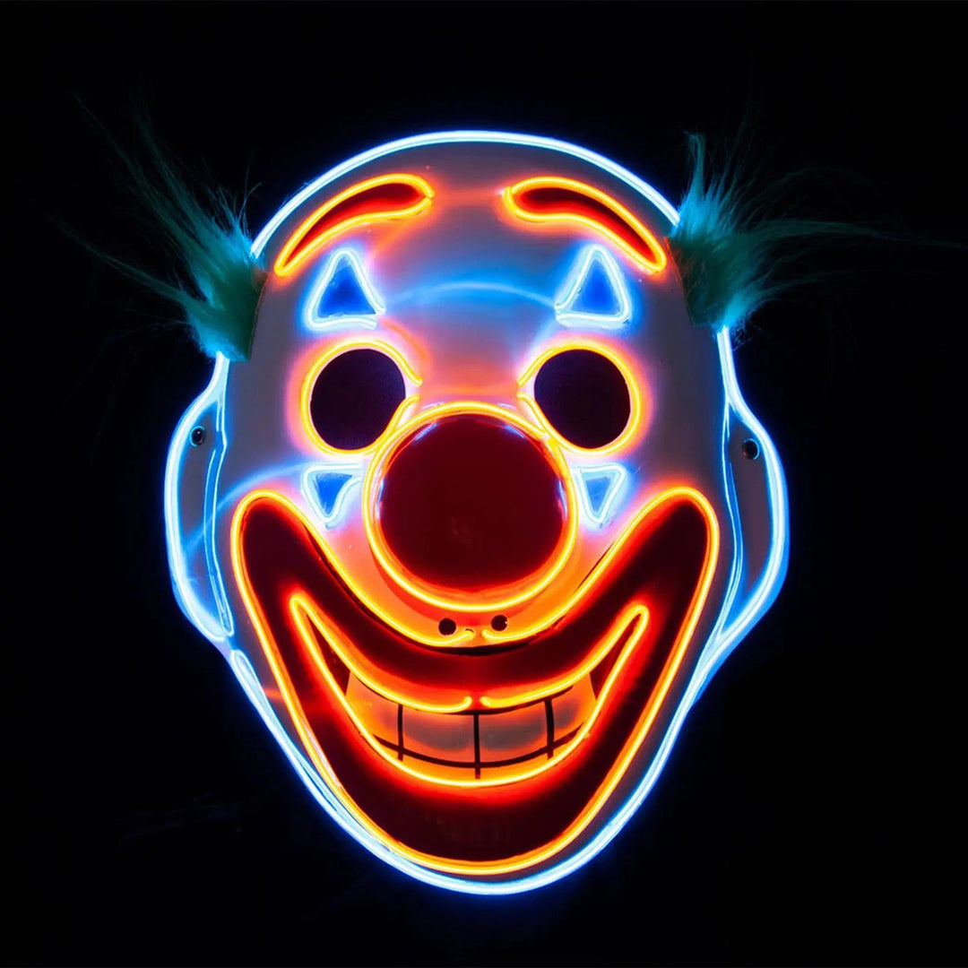 Light Up happy face clown for Halloween and fancy dress costumes