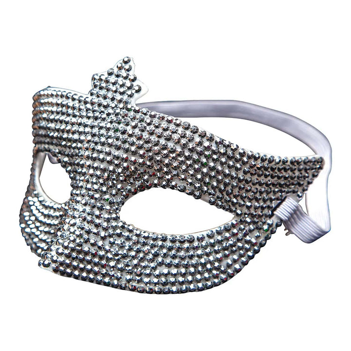 Rhinestone covered eye mask for masquerade balls and fancy dress costumes