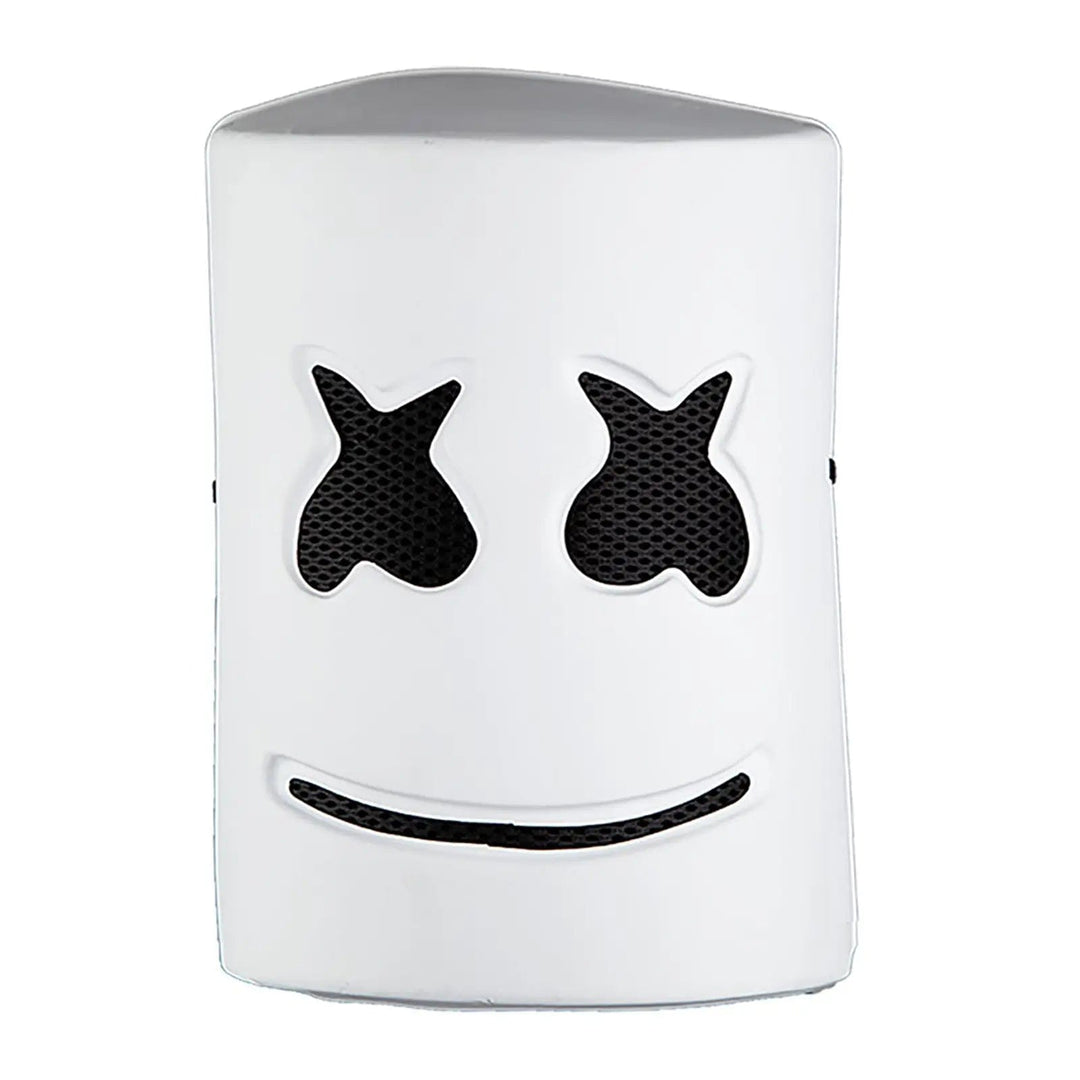 White DJ mask with big smile for fancy dress and Halloween costumes