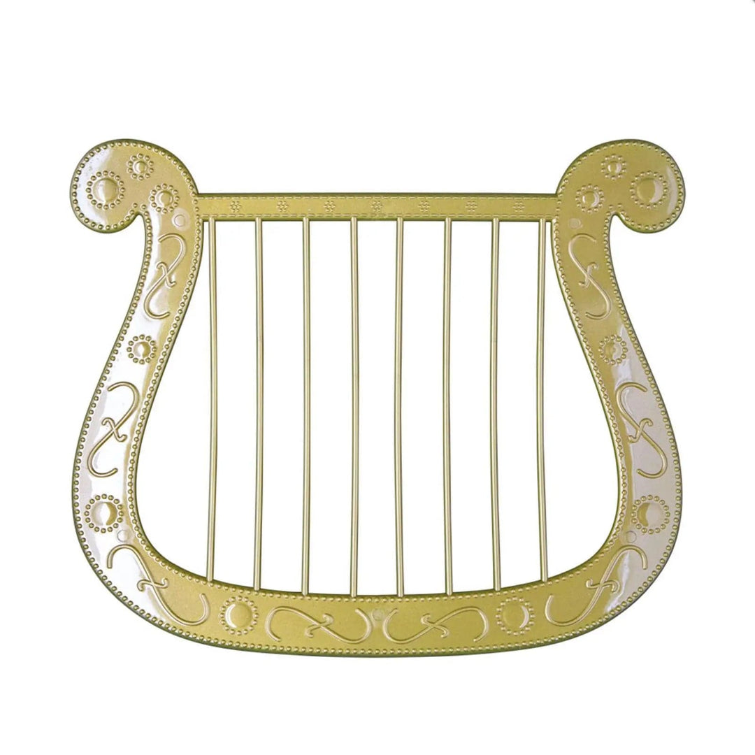 Gold finish angel harp with decorative detail for Christmas and nativity fancy dress costumes