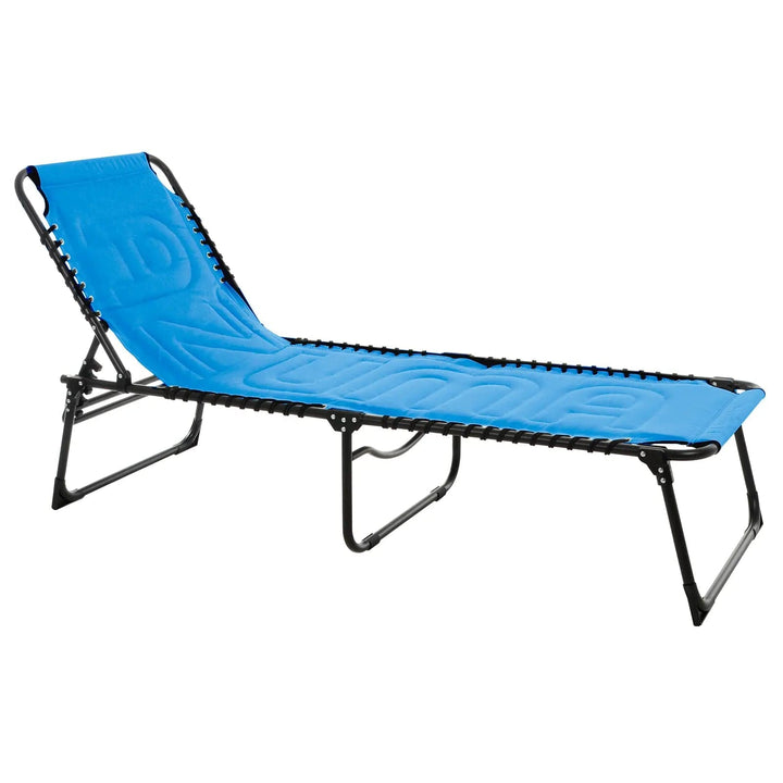 Azuma Padded Lounger in Blue in a Garden Setting