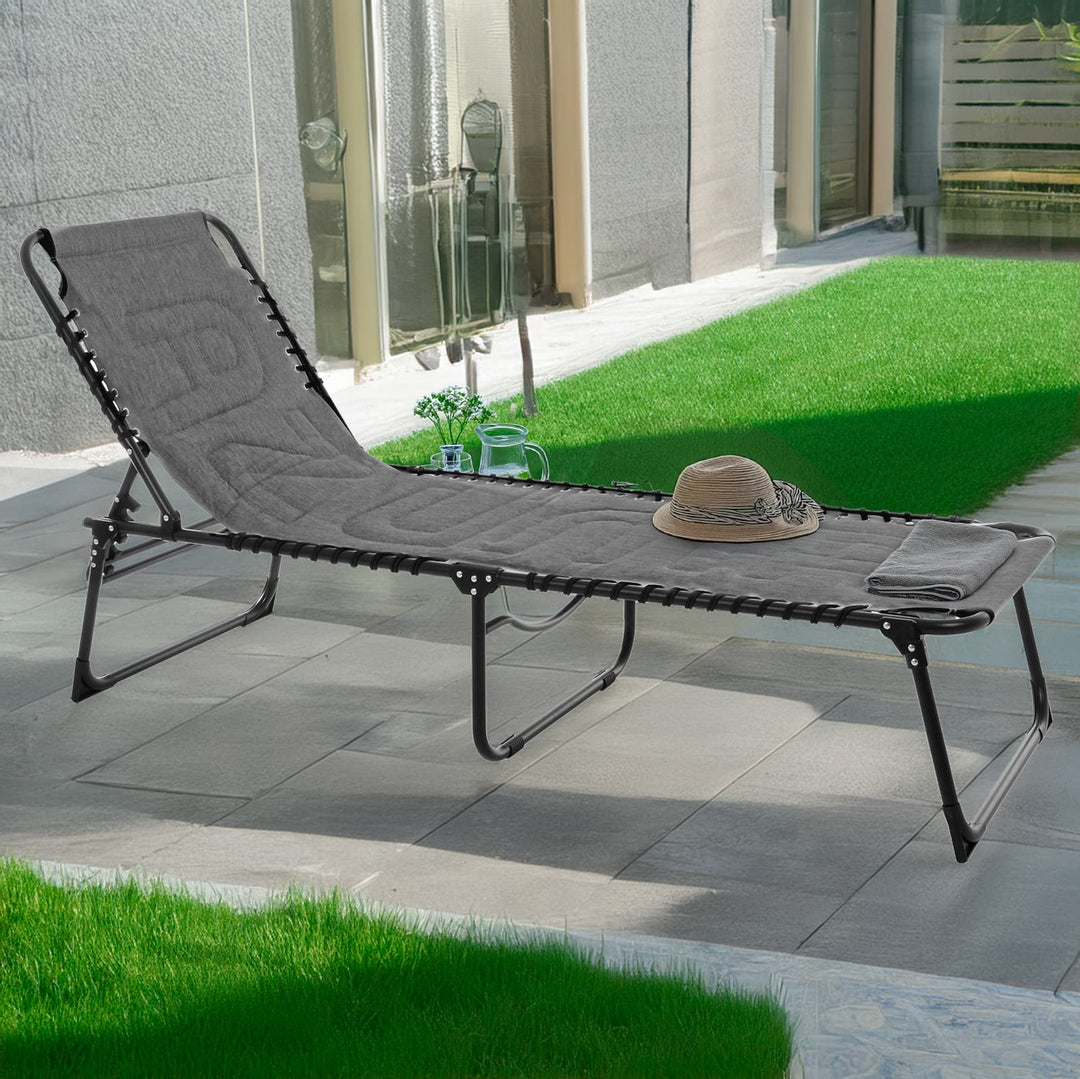 Azuma Padded Sun Lounger Garden Seat Folding Recliner