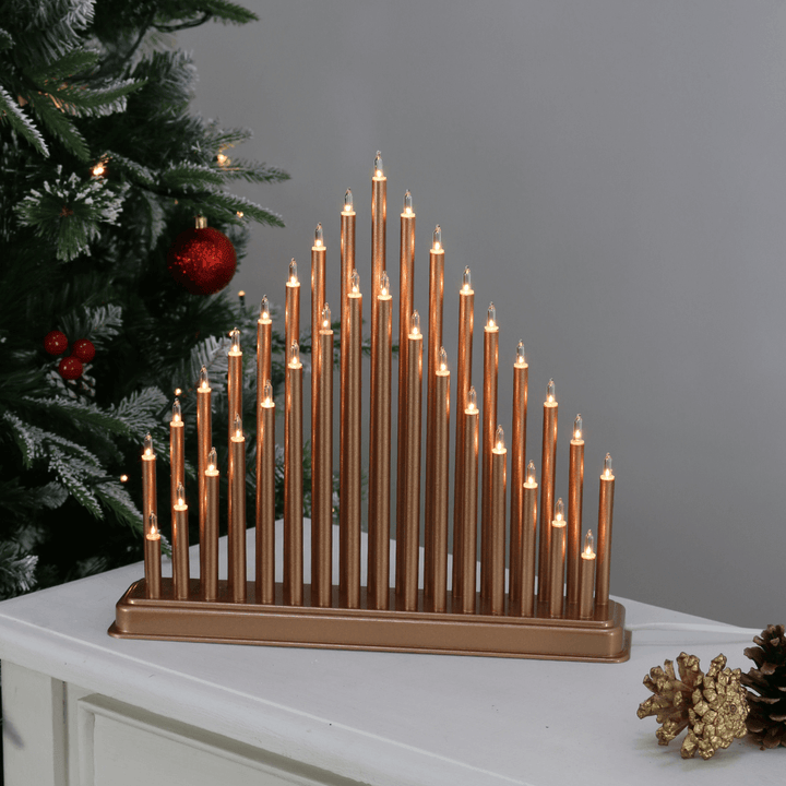 33 Light Christmas Candle Bridge Decoration Gold Silver