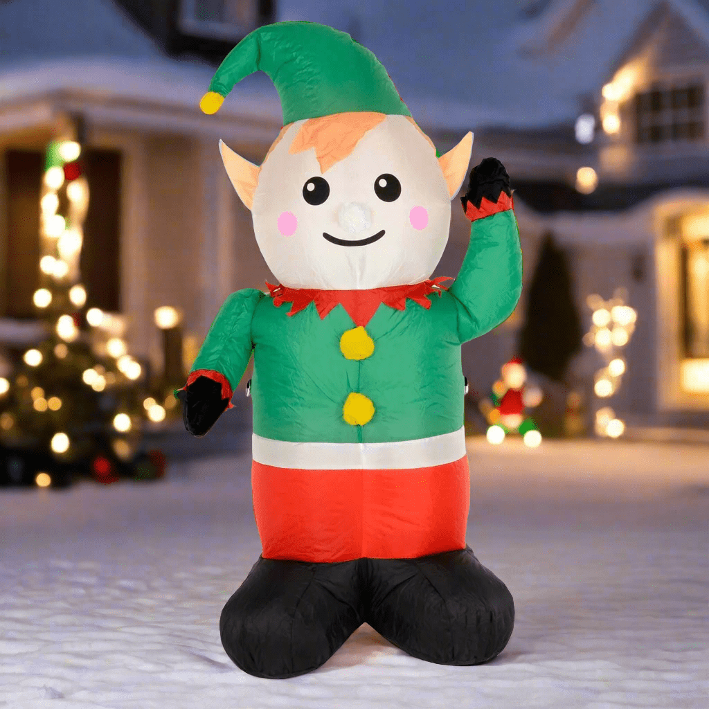 4ft Light Up Inflatable Elf Christmas Party Decoration