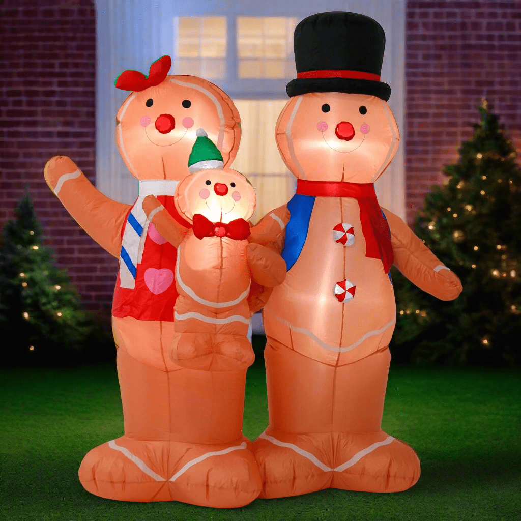 6ft Light Up Inflatable Gingerbread Family Christmas Decoration