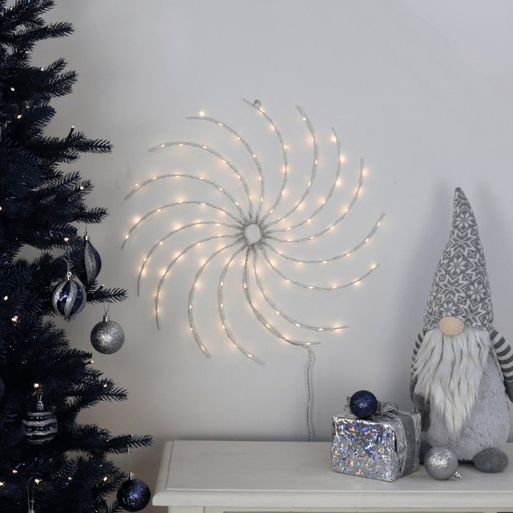 Light Up Swirl Wheel Christmas Decoration Wall Hanging 50cm