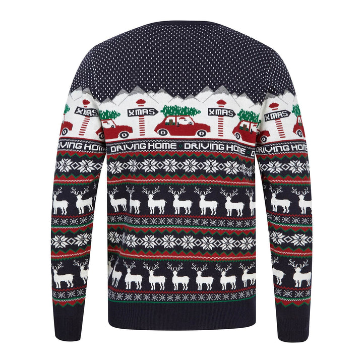 Mens Driving Home Fair Isle Style Christmas Jumper