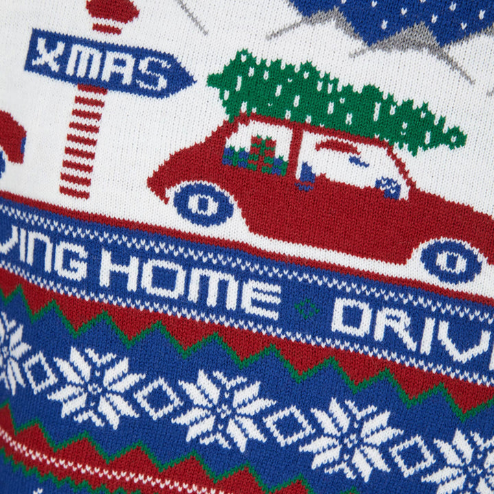 Mens Driving Home Fair Isle Style Christmas Jumper