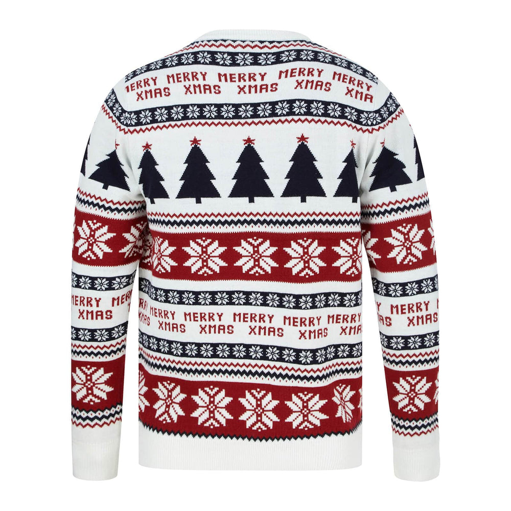 Mens Fair Isle Style Merry Xmas Christmas Jumper