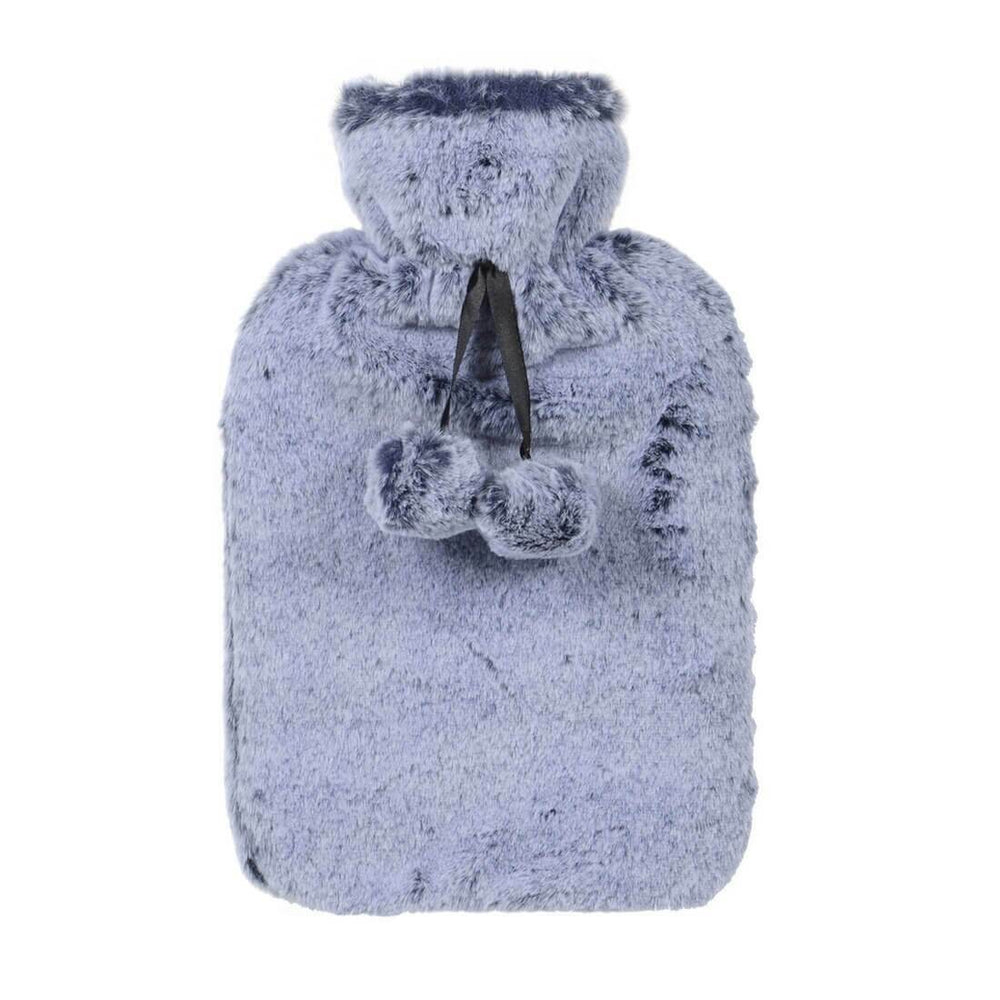 Hodge & Hodge Luxury Faux Fur 2 Litre Hot Water Bottle 2 Tone Ocean Blue