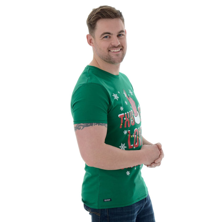 Mens Novelty Cotton Christmas T-Shirt Tee This Guy Loves Xmas