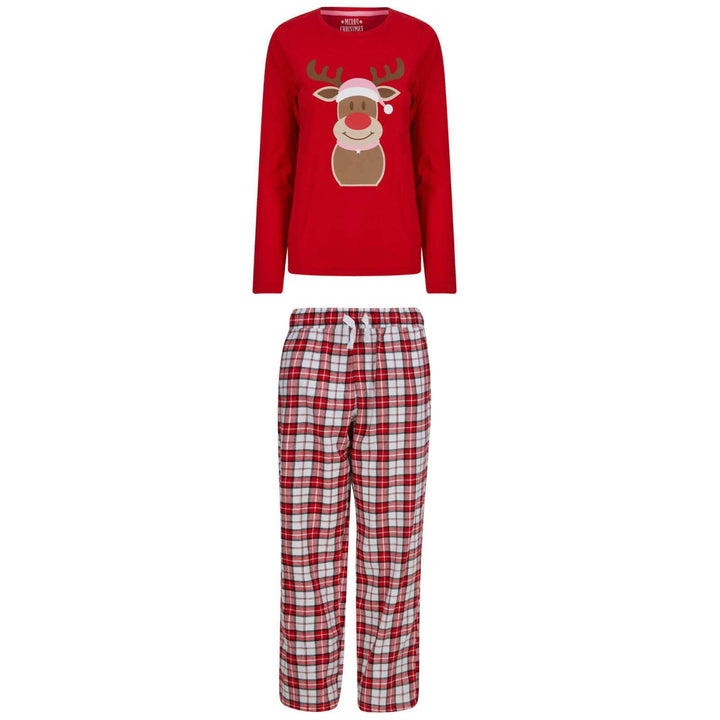 Kids Christmas Pyjama Set Rudolph Top Pink Red Red/White / 4-5