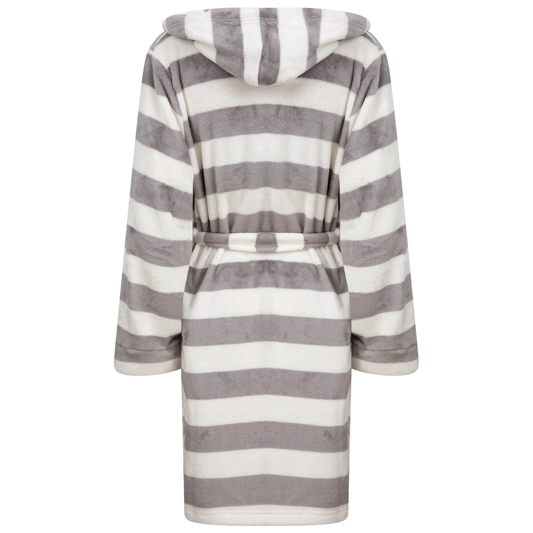 Womens Tokyo Laundry Dressing Gown Robe Grey/White Stripe