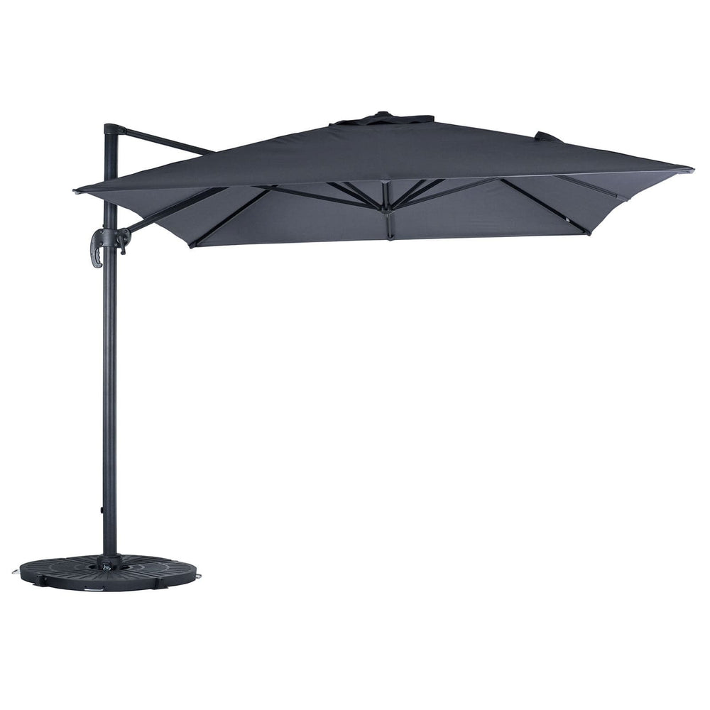 3 x 3m Roma Square Parasol Large Cantilever Garden Shade Grey