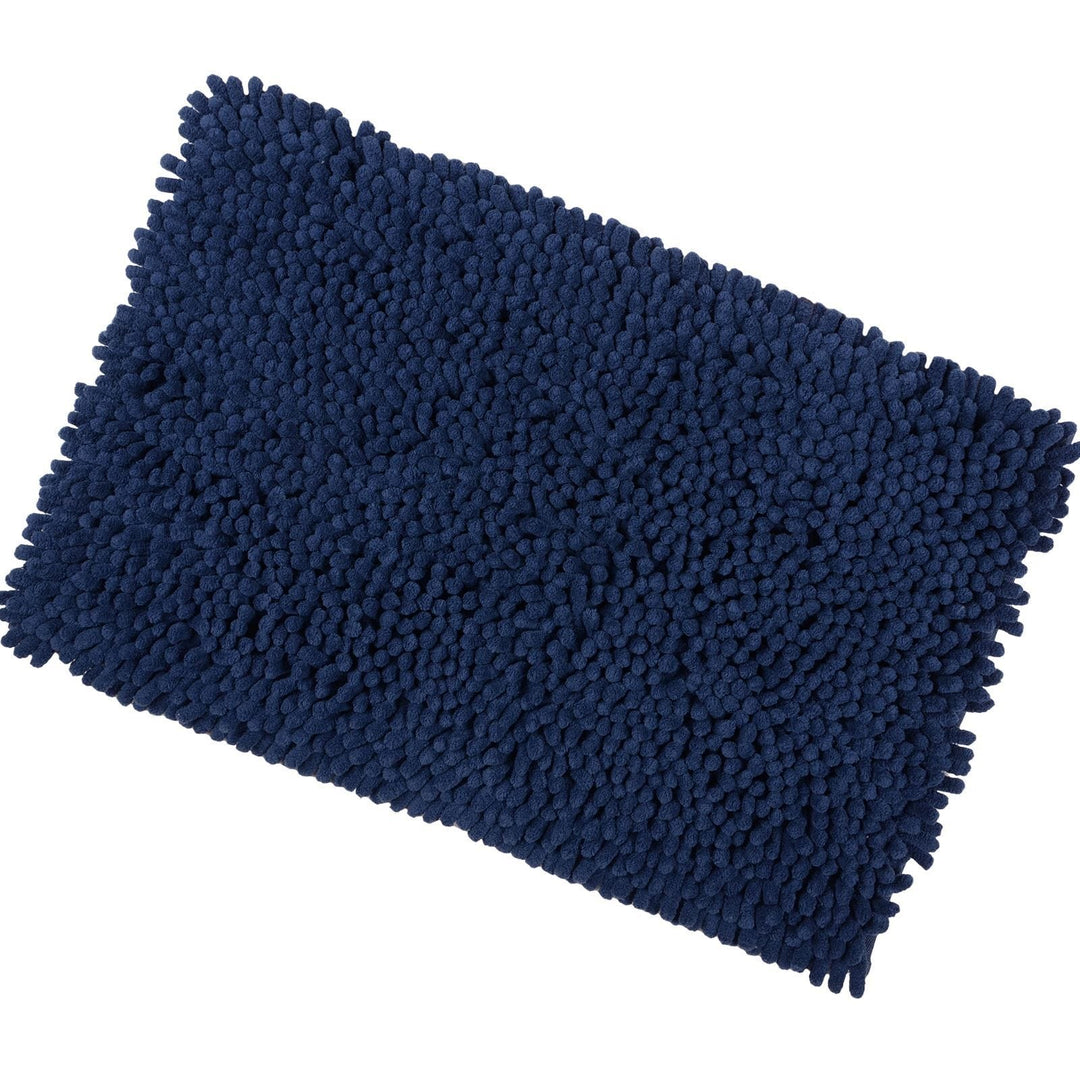 Absorbent Thick Shaggy Loop Noodle Non Slip Bathroom Bath/Shower Mat Navy / 40x60cm