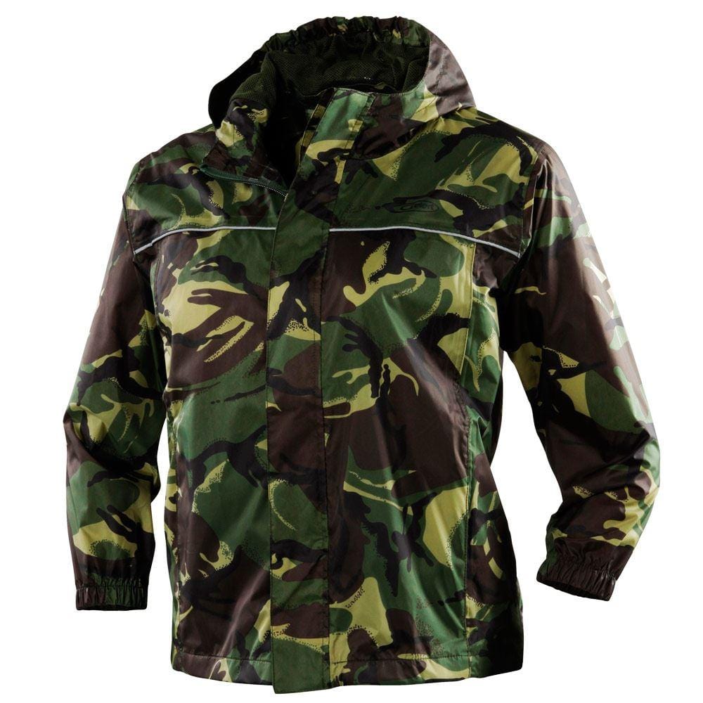 Gelert Boys Waterproof Hooded Rainpod Jacket & Storage Bag Jungle Camo / Ages 3-4