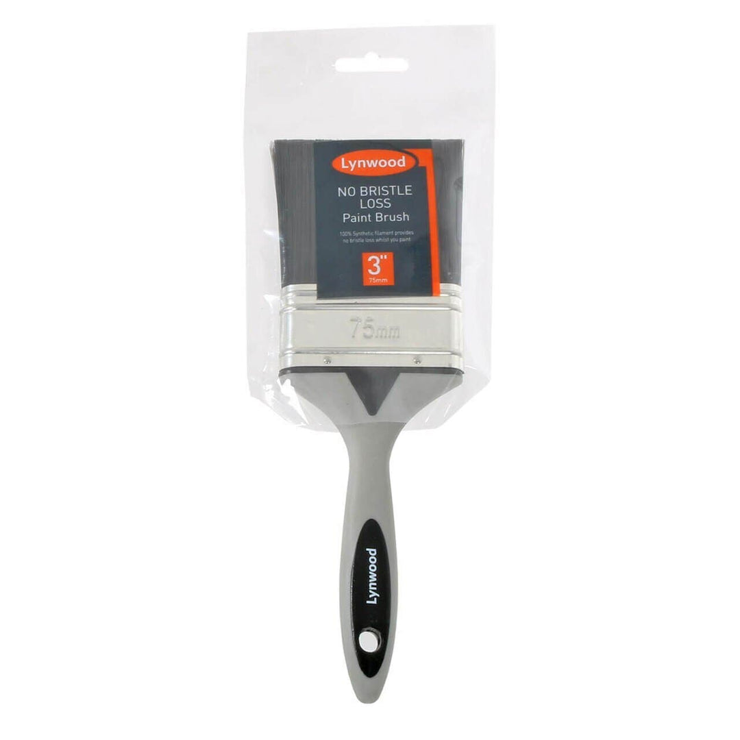 Lynwood No Bristle Loss Paintbrush Synthetic Easy Grip 75mm