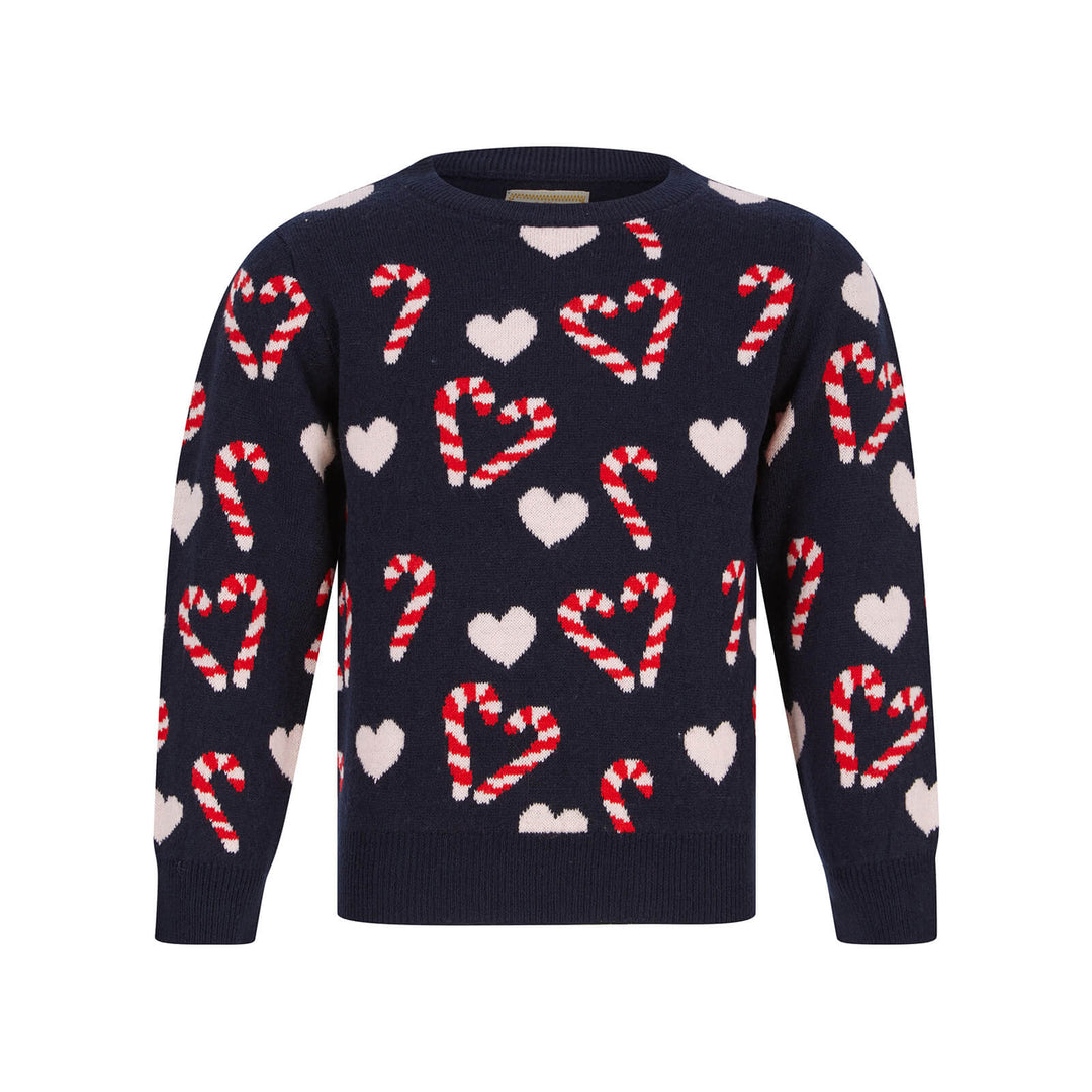 Kids Love Candy Christmas Candy Cane Jumper Ink / 4-5