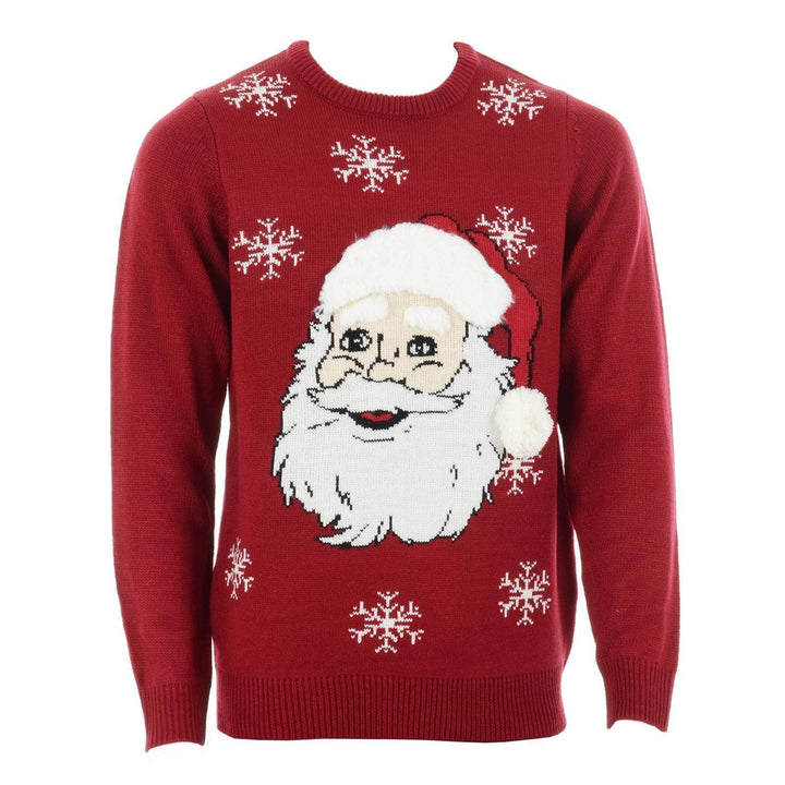 Mens Christmas Jumper Novelty Santa Head Musical Jingle Bells