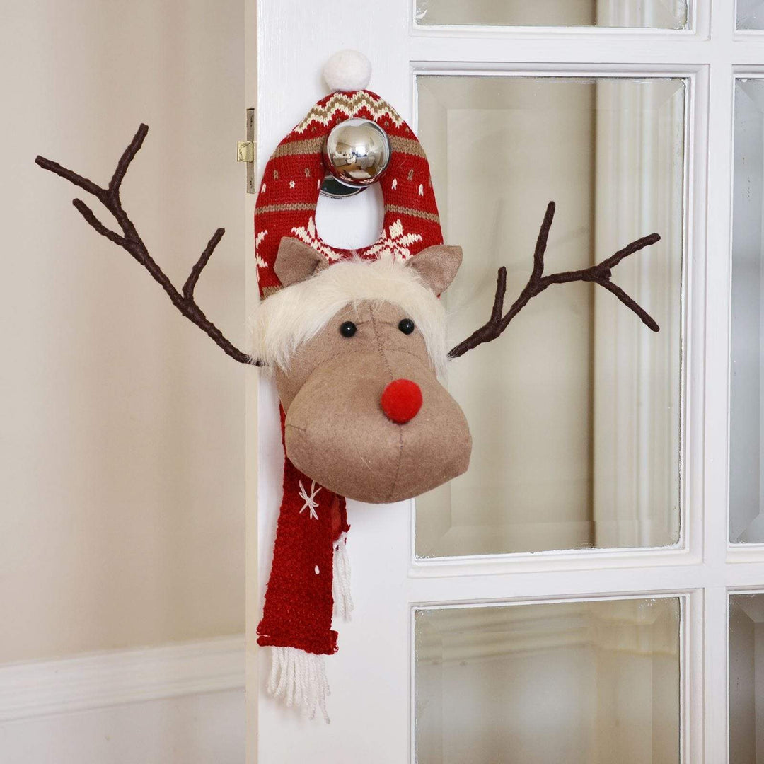 Festive Christmas Door Wall Hanger Soft Reindeer/Snowman Reindeer