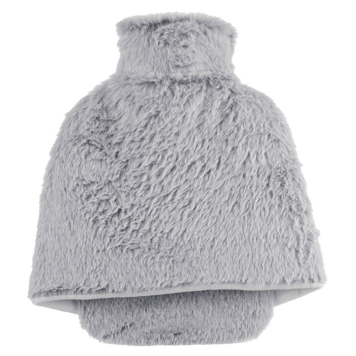 Foot Warmer Hot Water Bottle Plush Faux Fur Cover One Size Light Grey