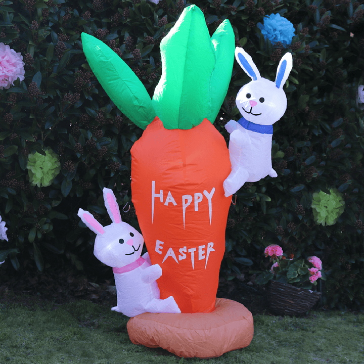 4ft Easter Carrot Bunnies Light Up Inflatable Party Decoration