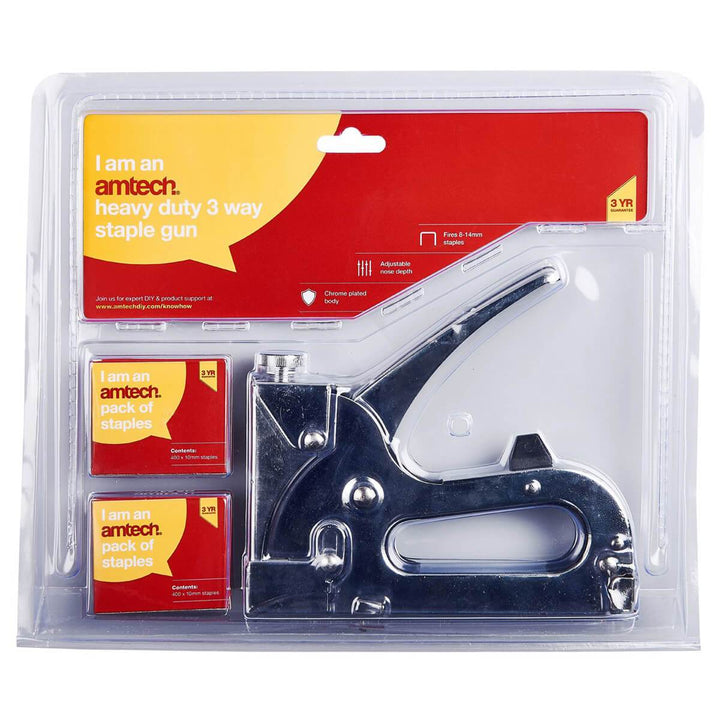 Amtech Heavy Duty Staple Gun Large 3 In 1 8-14mm Staples