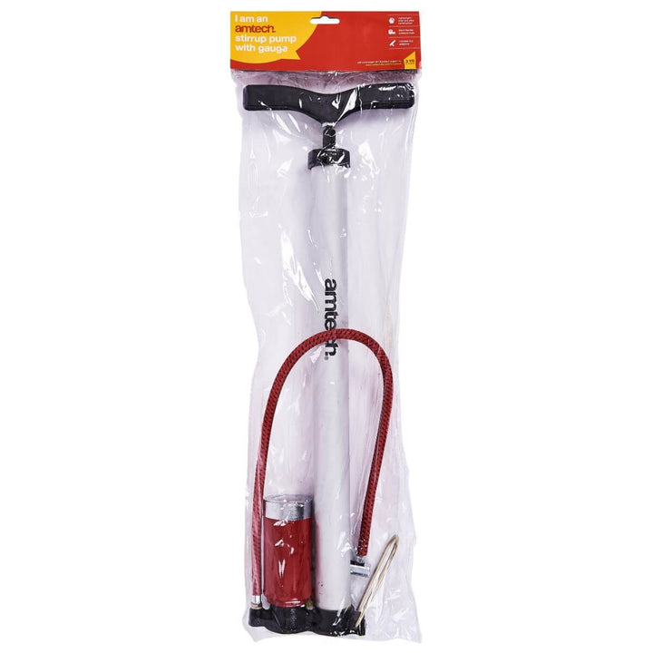 Amtech Stirrup Steel & Alloy Hand Pump With Gauge