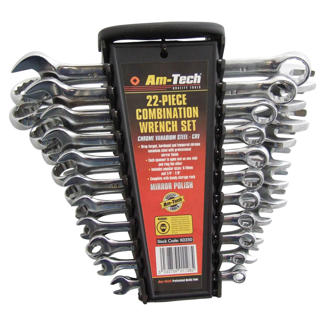 Amtech 22pc Combination Chrome Vanadium Spanner Set