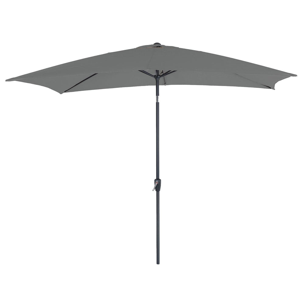 3m x 2m Rectangle Parasol Crank Tilt Garden Patio Umbrella Grey