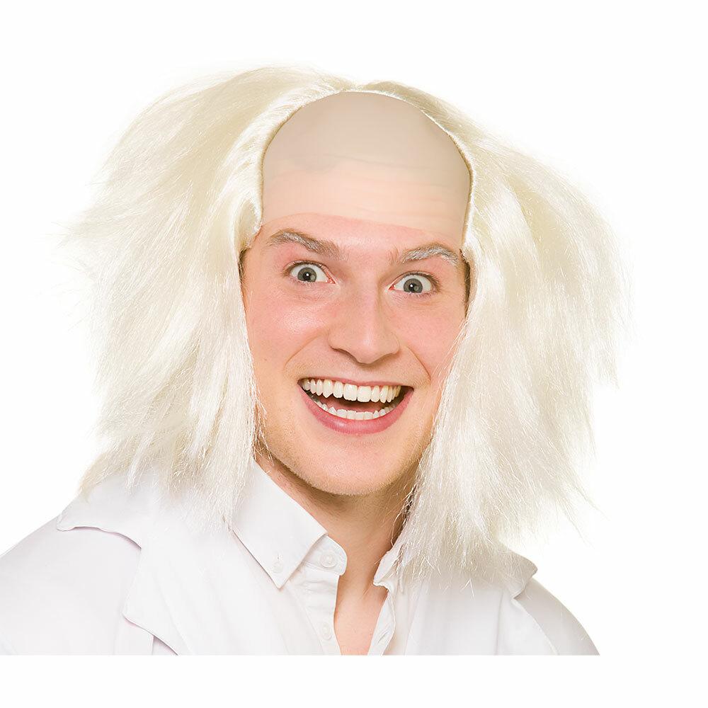 Crazy Guy Wig Mad Scientist Fancy Dress Party Halloween